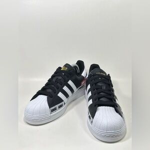 Size 9 - Men’s Adidas Superstar Black Graphic Casual Shoes FX5559 Wmns 10.5